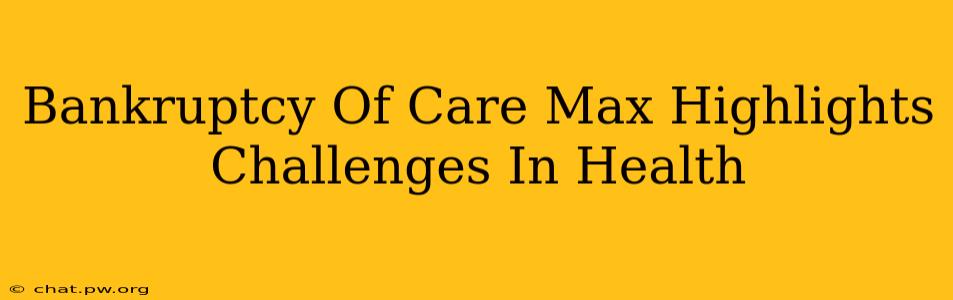 Bankruptcy Of Care Max Highlights Challenges In Health