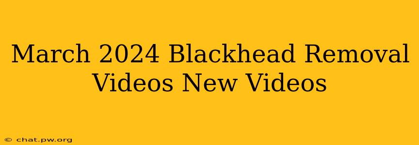 March 2024 Blackhead Removal Videos New Videos